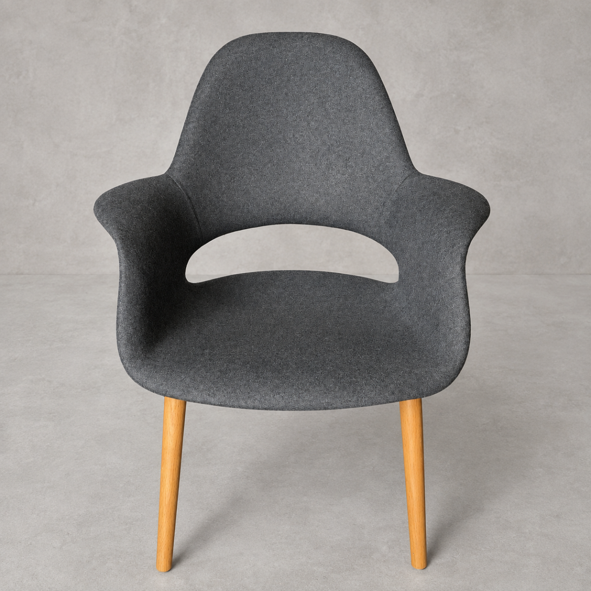 Organic Chair - Dark Grey Wool and Oak