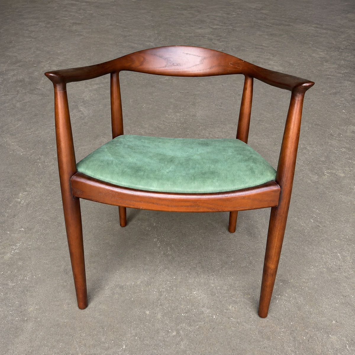 Kennedy Chair Walnut and Green Suede