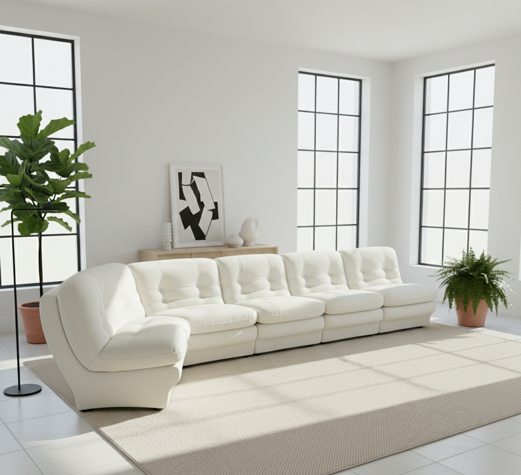 Carsons Mid Century Curved Modular Sectional Sofa - Combination 003