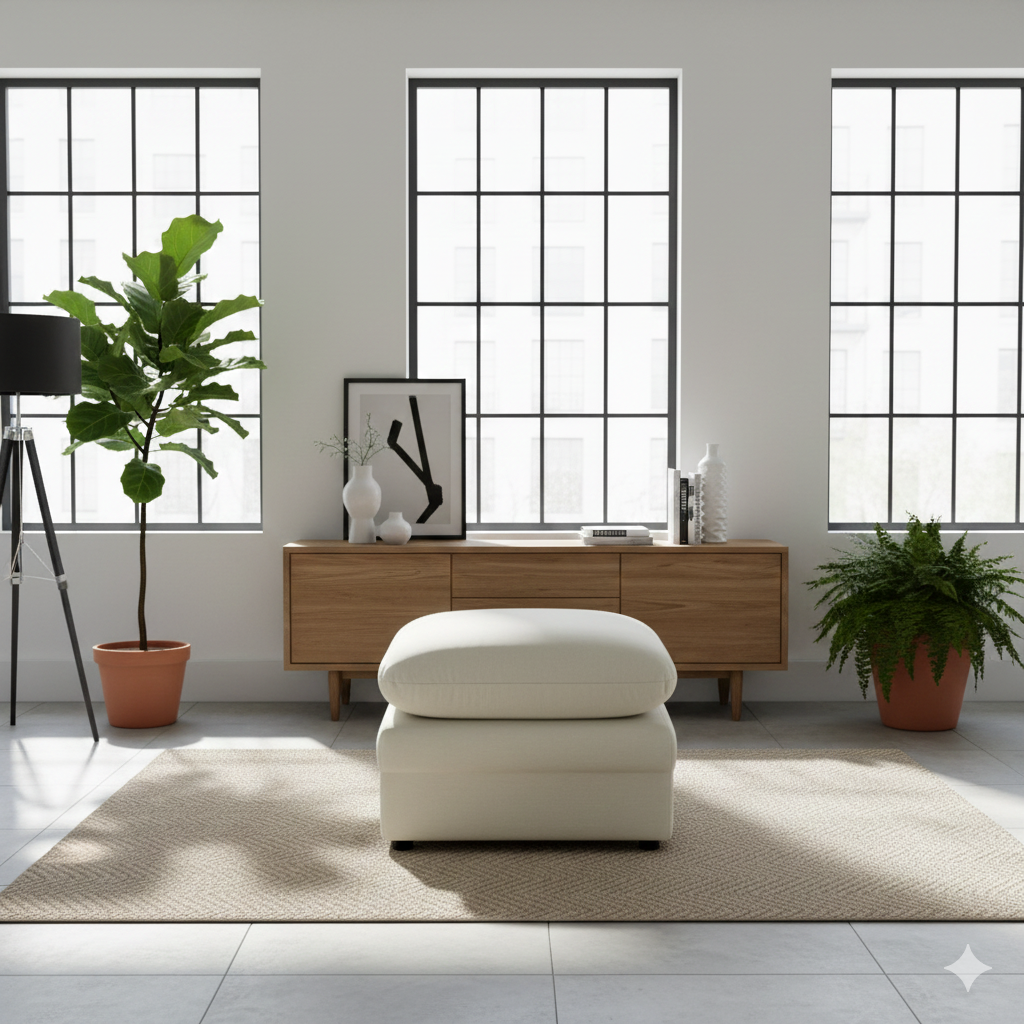 Carsons Mid Century Curved Modular Sectional Sofa - Ottoman