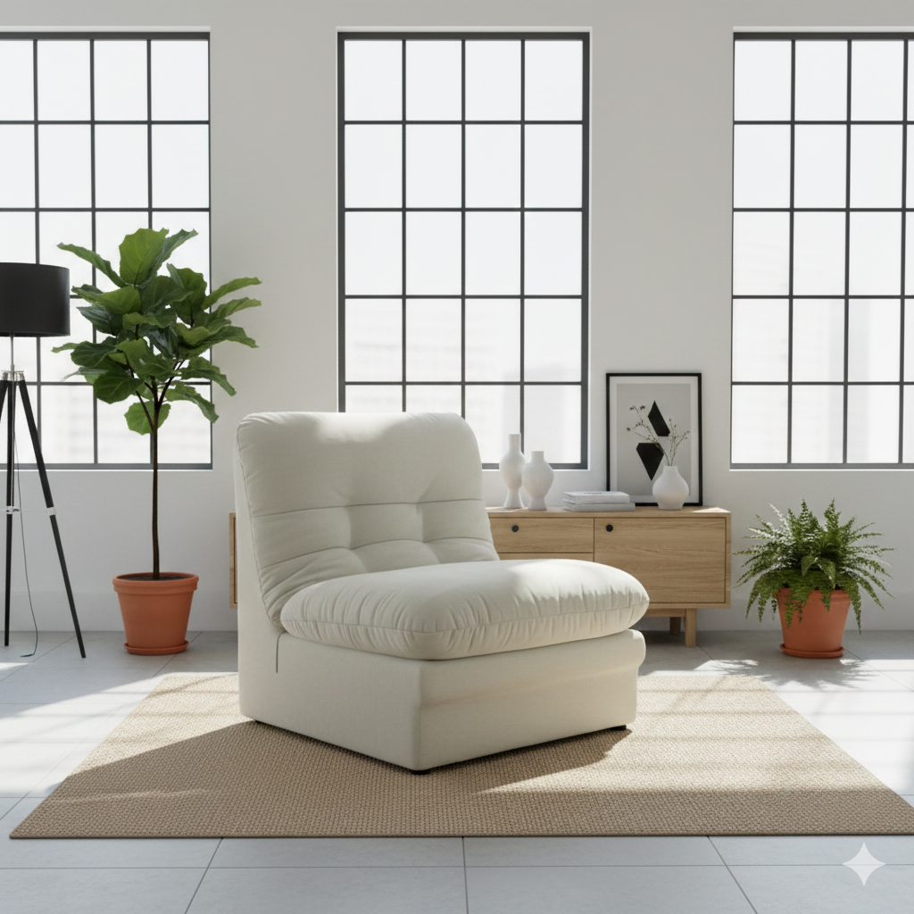 Carsons Mid Century Curved Modular Sectional Sofa - Single Seat