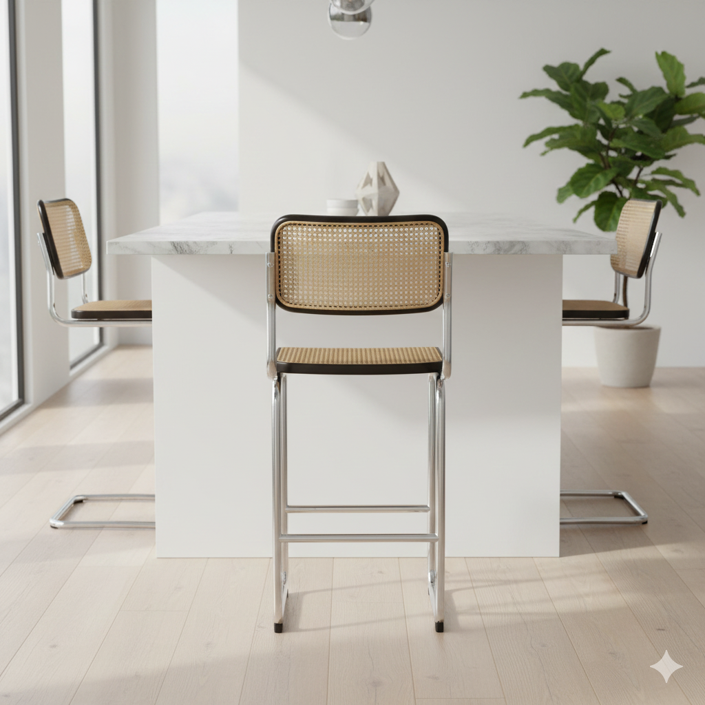 Cesca Barstool-American Oak Stained Black-65cm