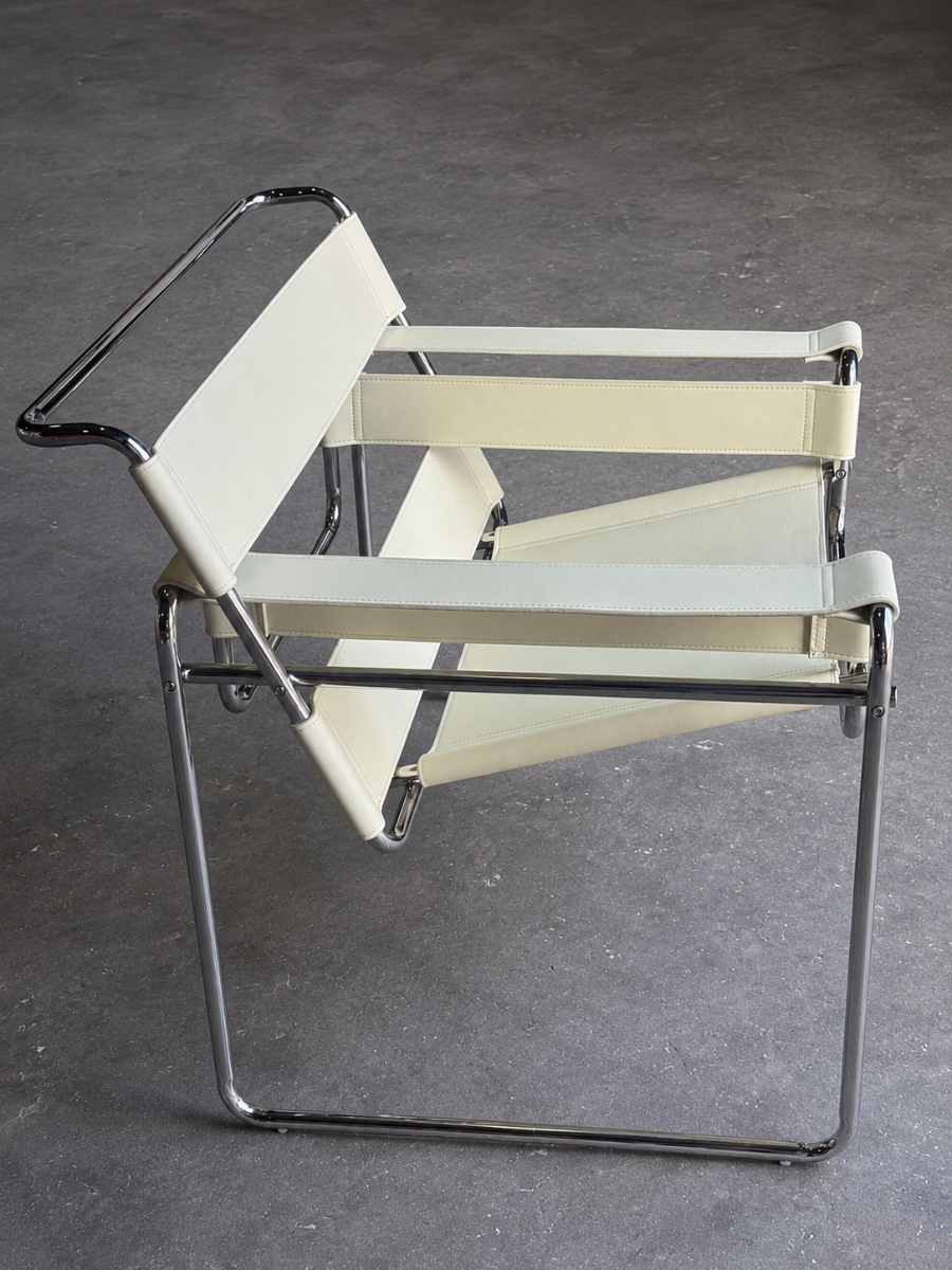  Leather Strap Chair Cream Deluxe Leather