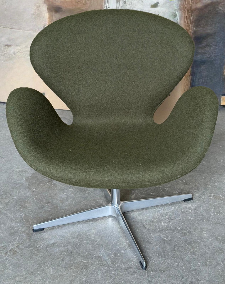 1958 Danish Lounge Chair - Dark Green Wool