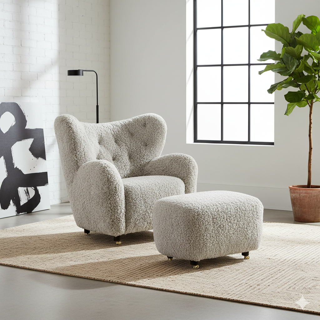 The Tired Man Lounge Chair & Footstool