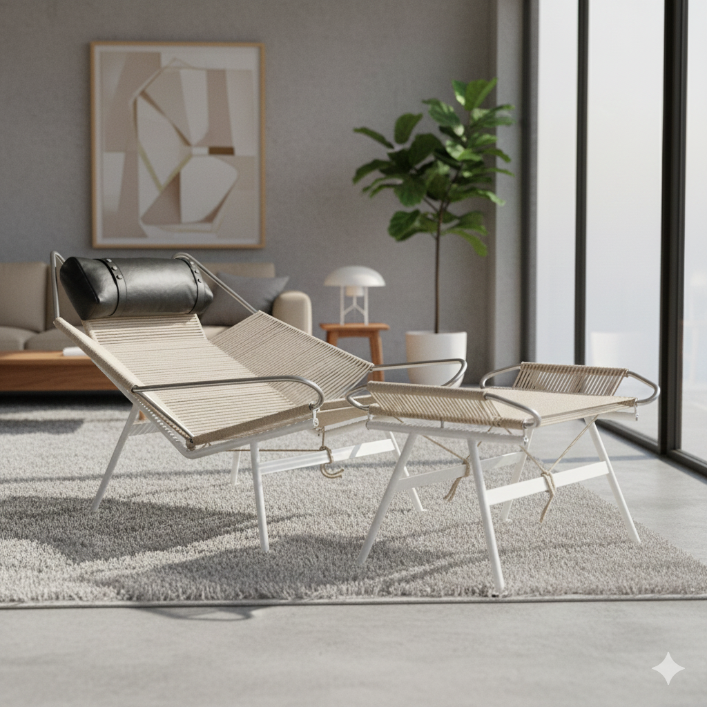 PP 225 Flag Halyard Chair And Ottoman