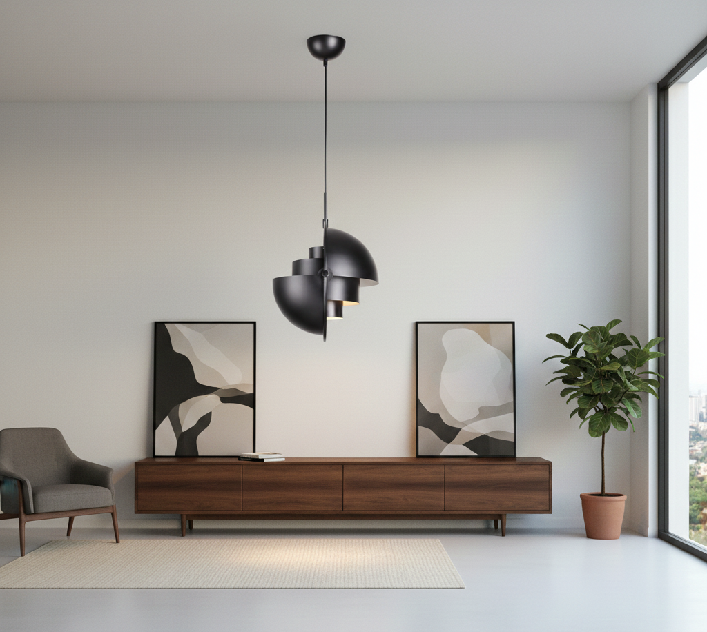 Multi-Lite Pendant Lamp  - Matt Finished Frame And Shade