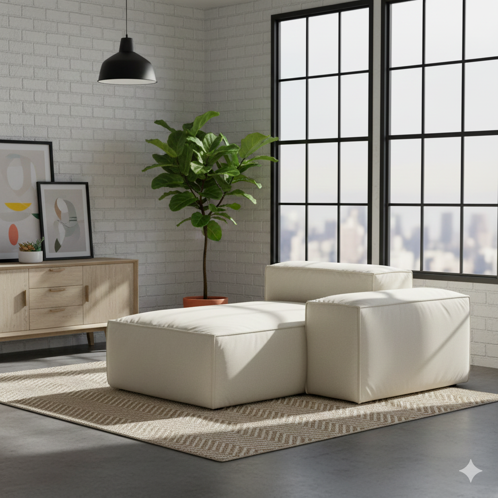 Soft Club Sofa Right Armrest Lounge Seat