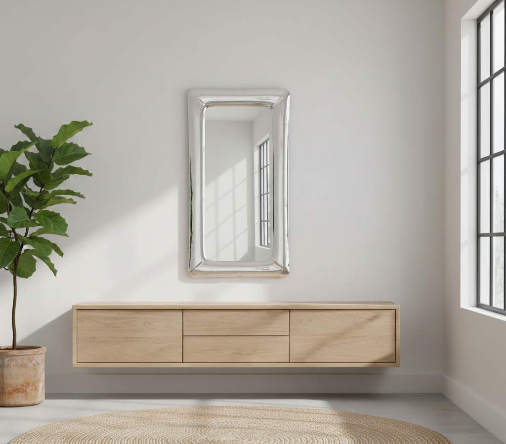 Tafla Contemporary Full Length Framed Metallic Mirror